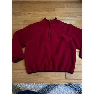 Champion men's red fleece 1/4 zip long sleeve high neck pullover sweater size XL